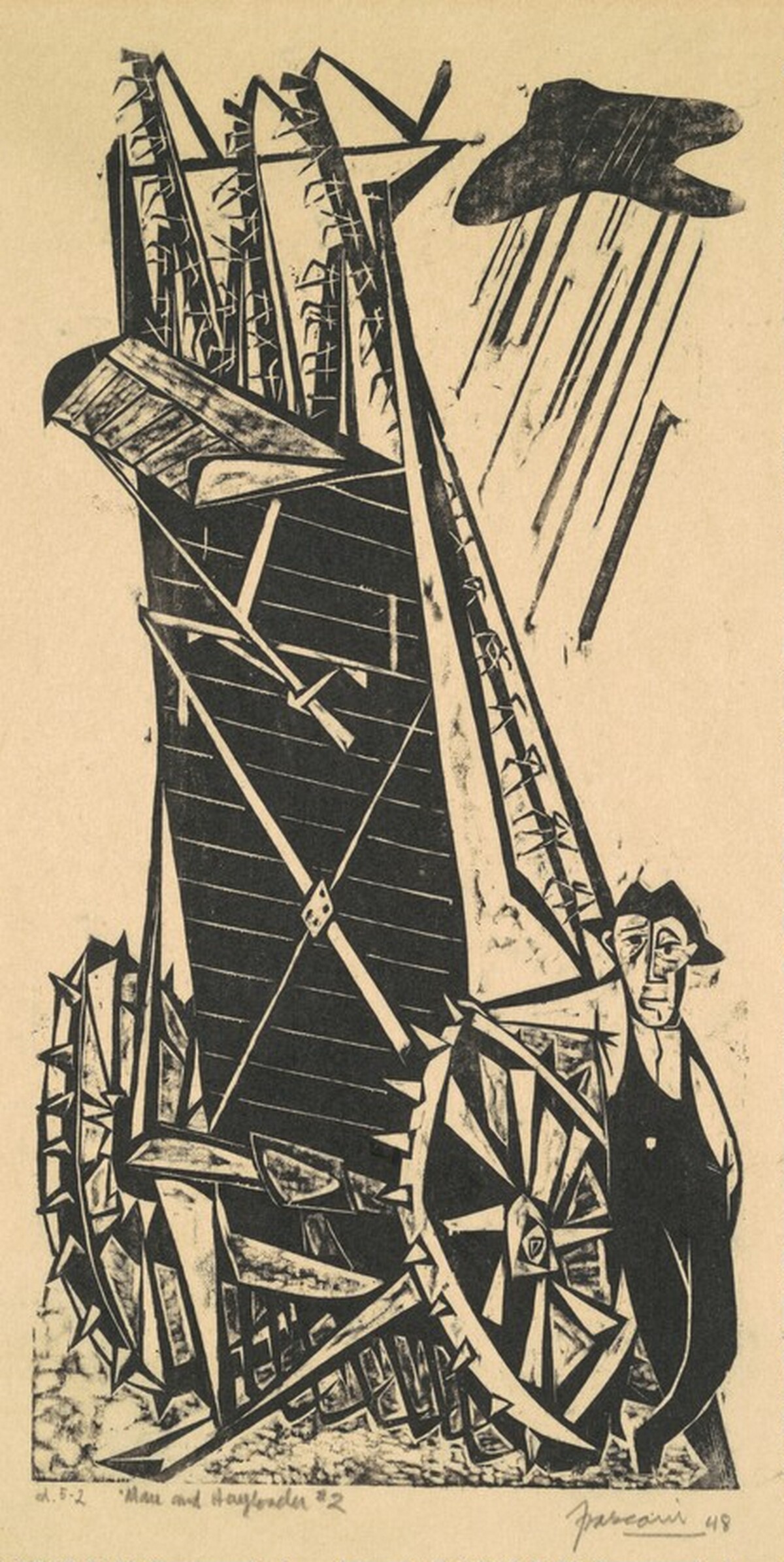 Man and Hayloader #2 by Antonio Frasconi