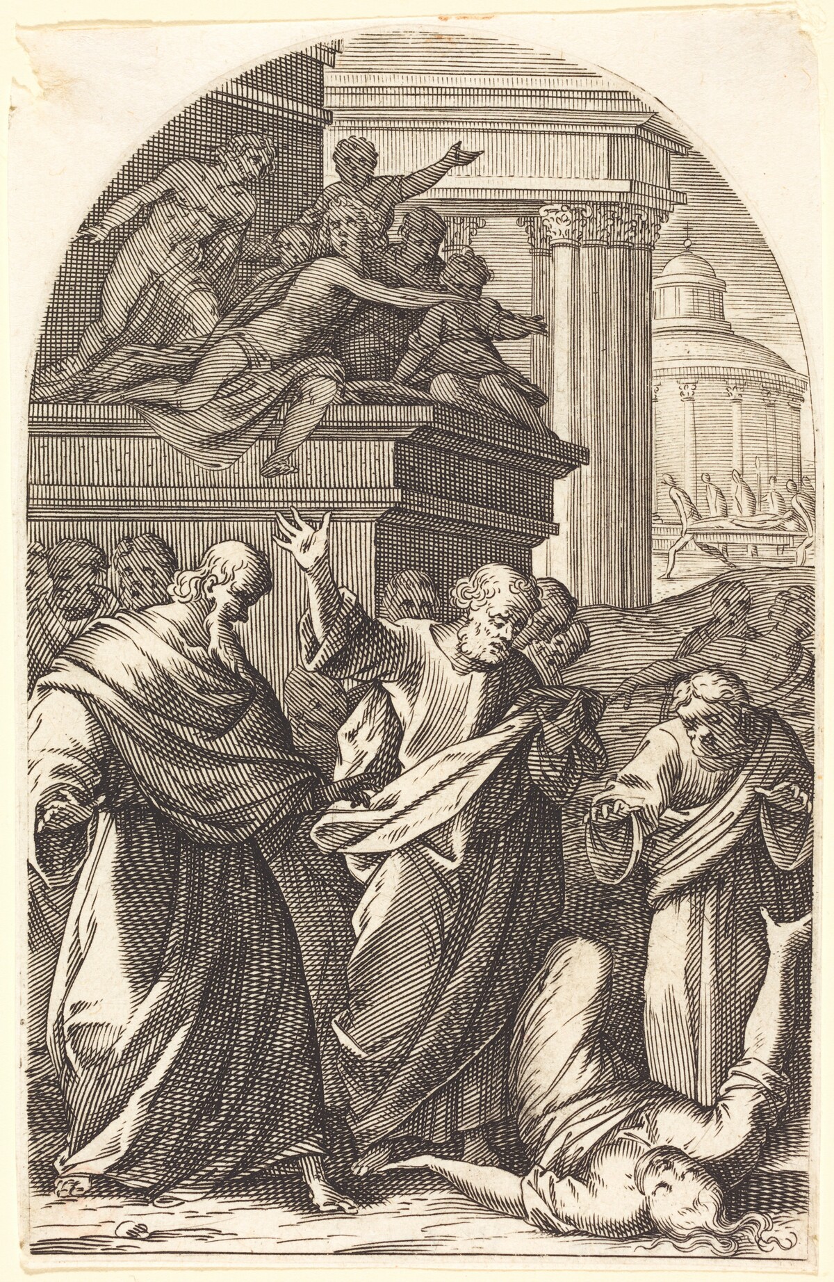 Sapphira Punished by Death by Jacques Callot