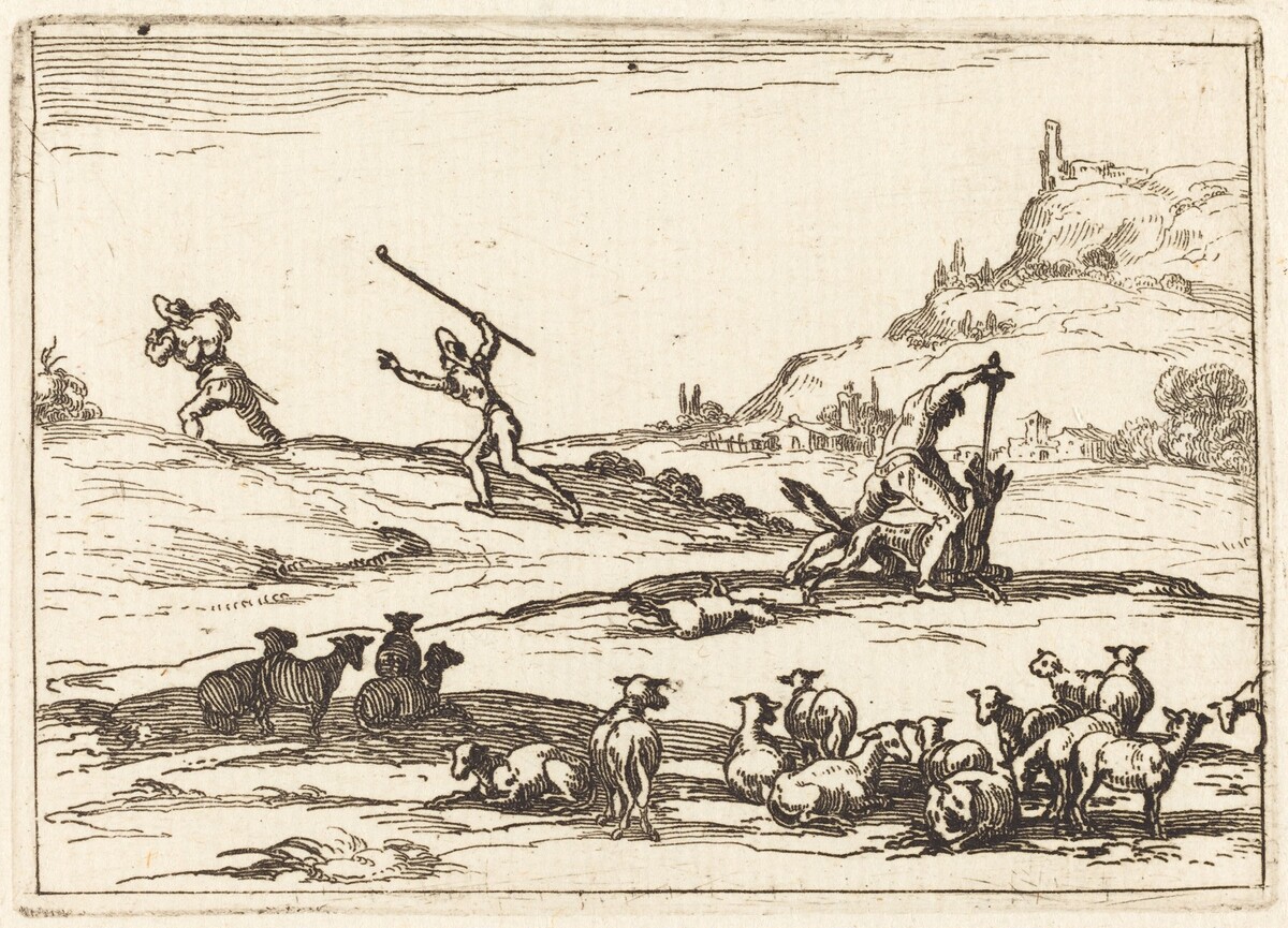 Shepherds Defending their Herds by Jacques Callot