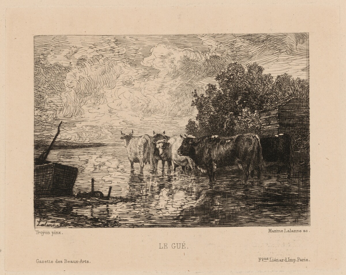 Le Gué (The Ford) by Maxime Lalanne, after Constant Troyon