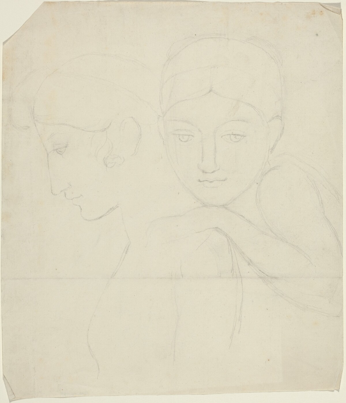 Two Women's Heads by John Flaxman