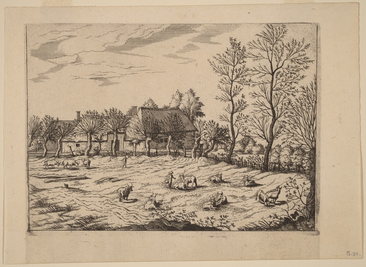 Farm by Johannes and Lucas van Doetechum after Master of the Small Landscapes