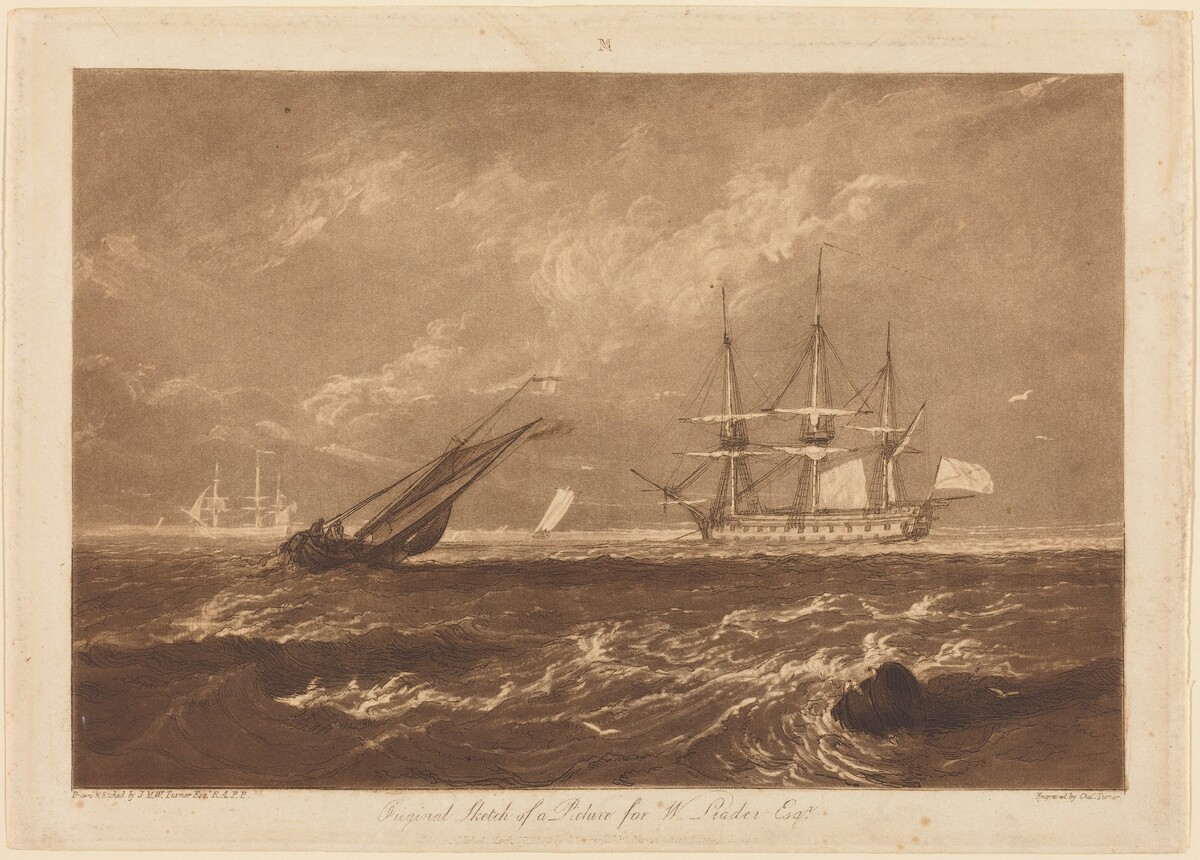 The Leader Sea Piece by Joseph Mallord William Turner and Charles Turner