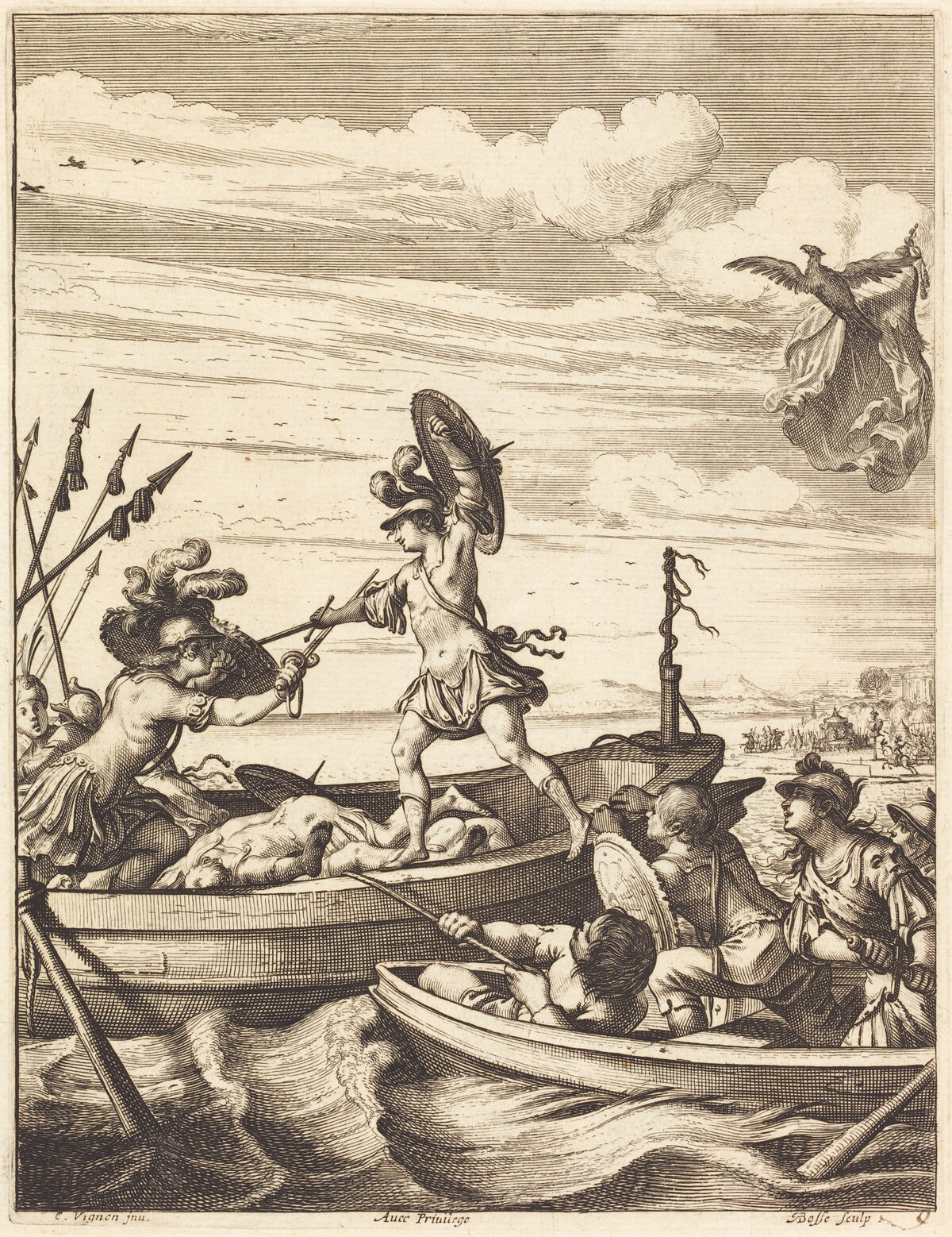 Illustration to Jean Desmarets' "L'Ariane" by Abraham Bosse after Claude Vignon
