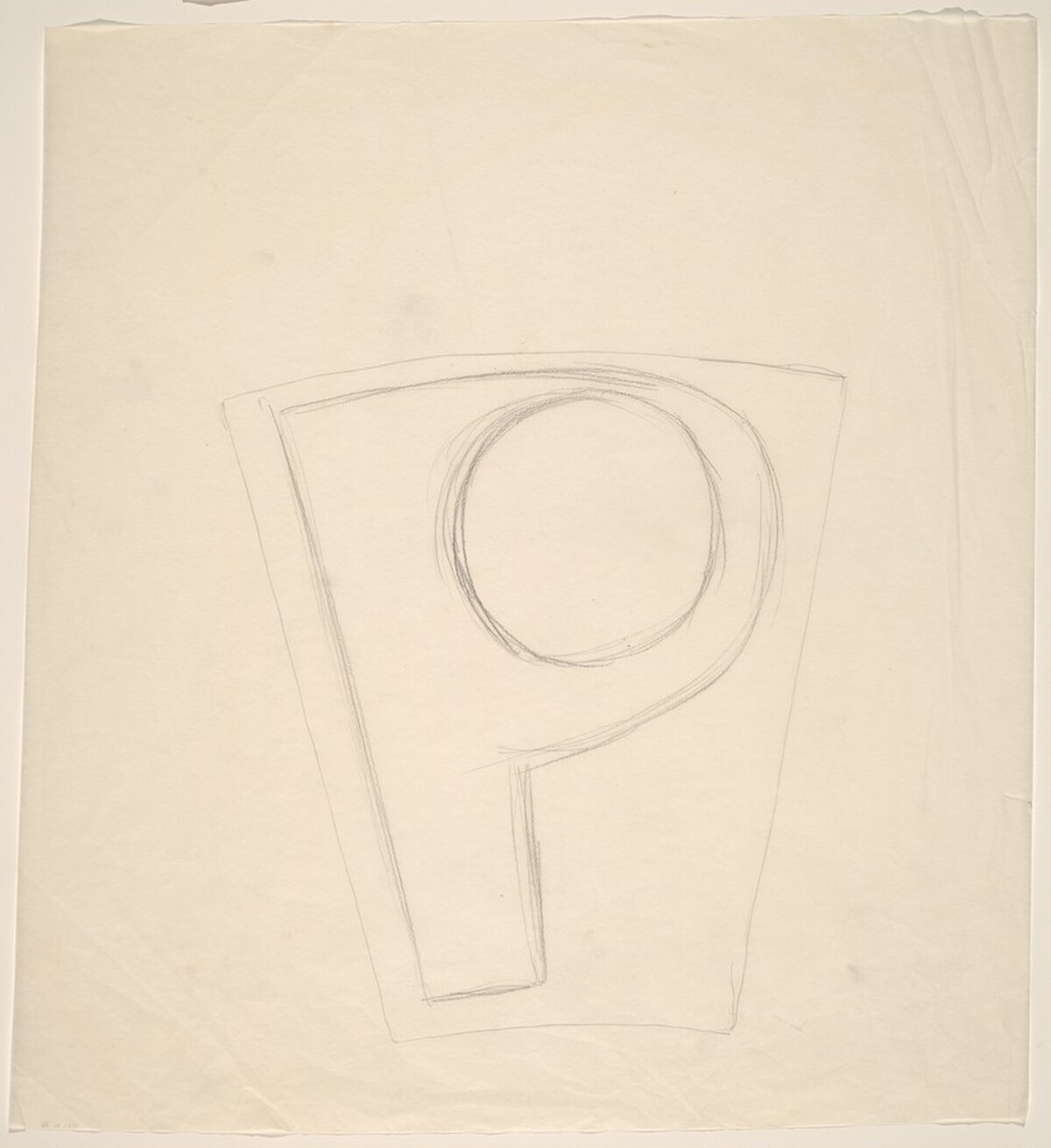 Sketch for "Building - Blocks for a Doorway" (P) by Vito Acconci