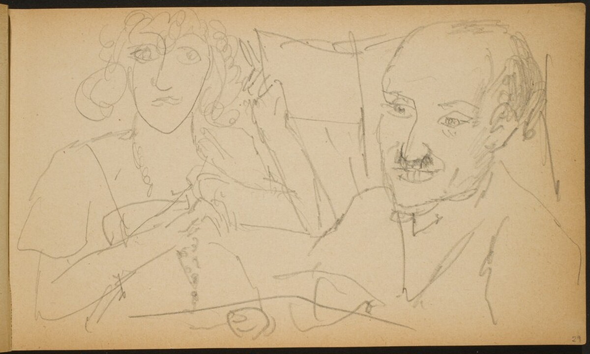 Paar an der Bar (Couple at a Bar) [p. 29] by Max Beckmann