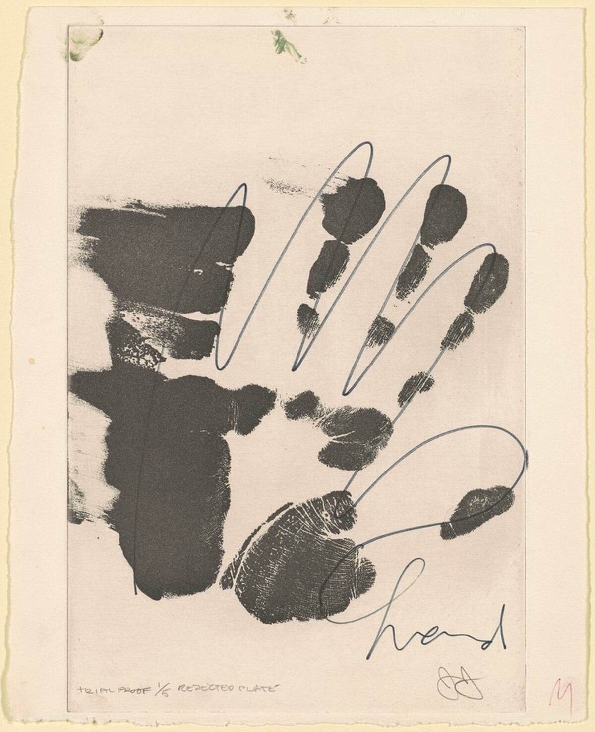 Rejected Plates: Hand [trial proof 1] by Jasper Johns