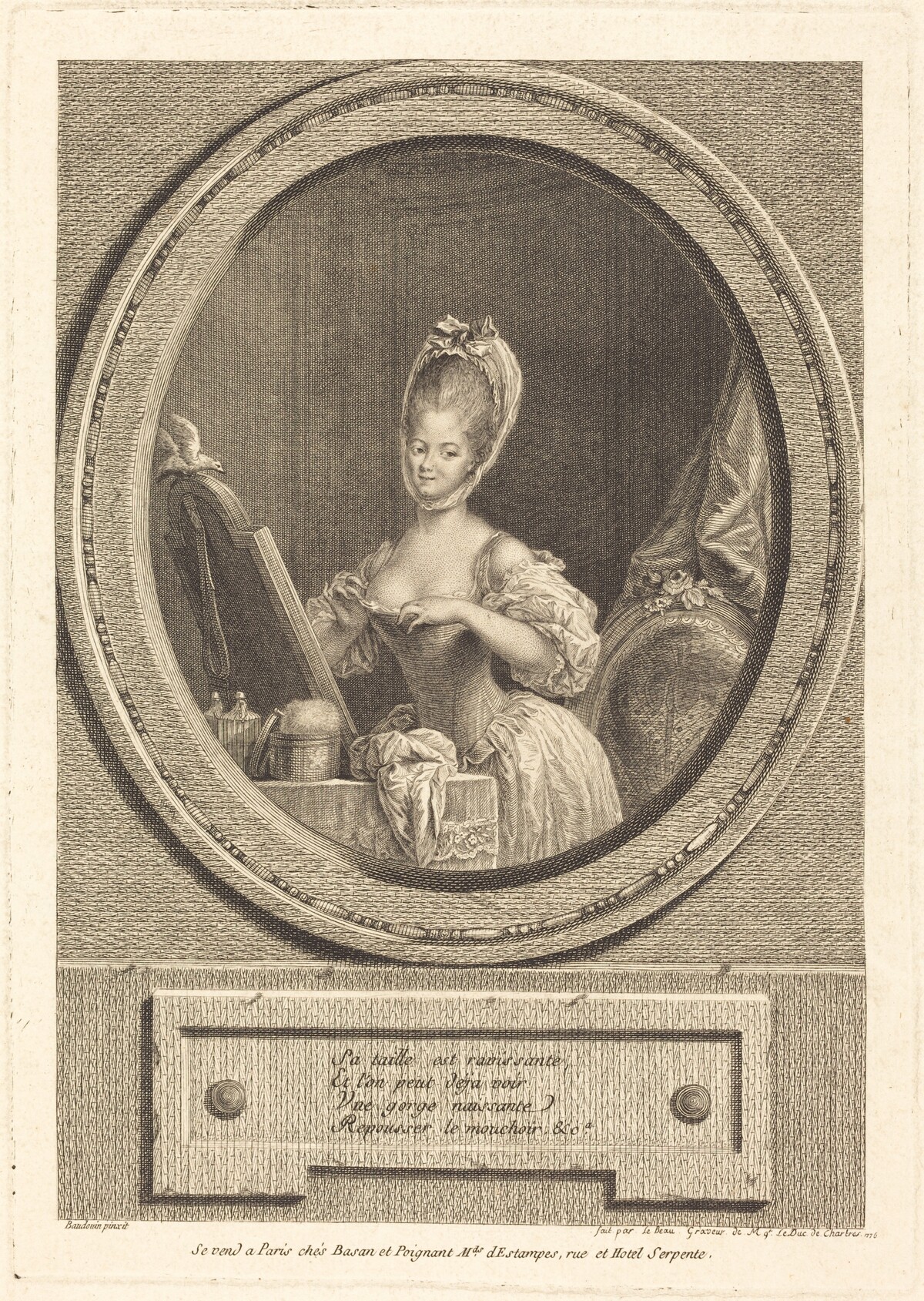 Sa taille est ravissante by Pierre Adrien Le Beau after Pierre-Antoine Baudouin