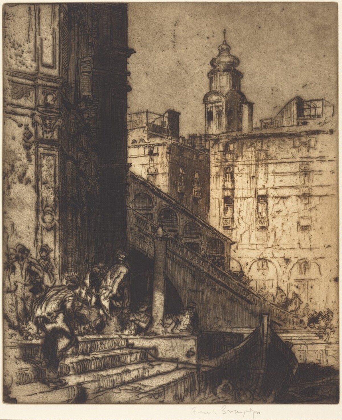 The Rialto, Venice by Frank Brangwyn