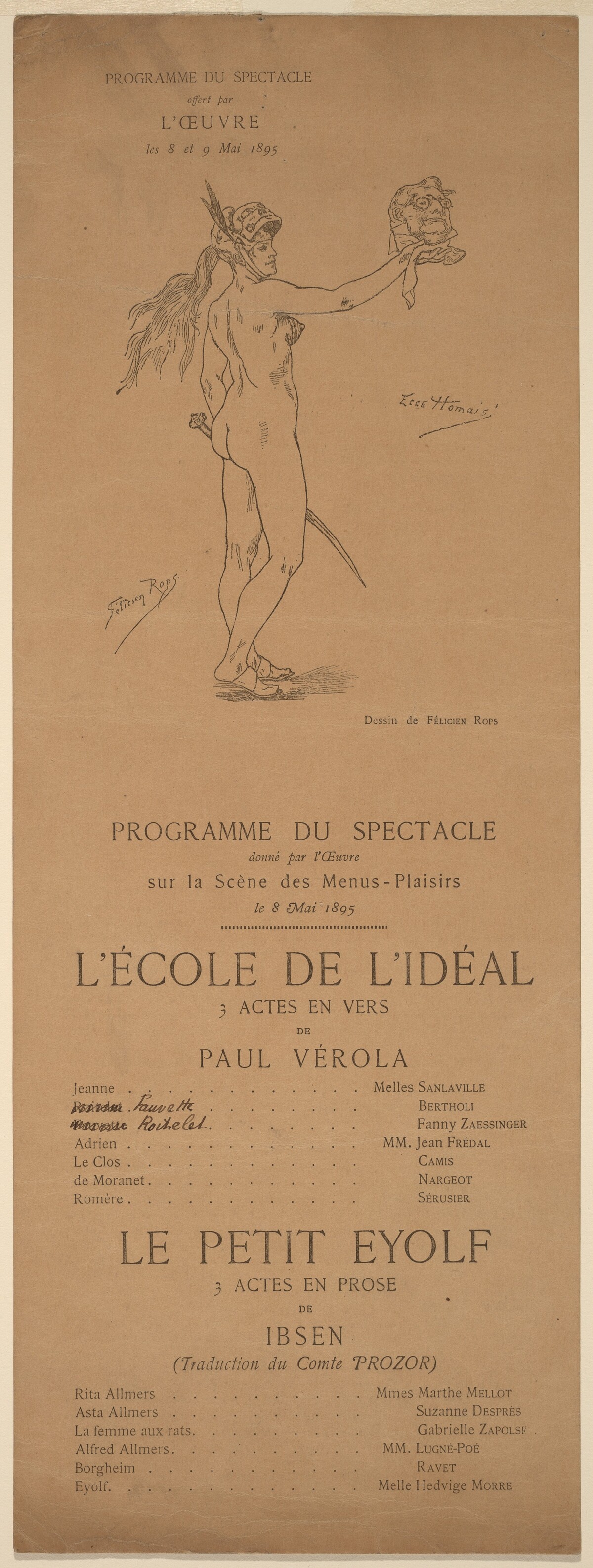 L'Ecole de l'idéal; Le Petit Eyolf by after Félicien Rops