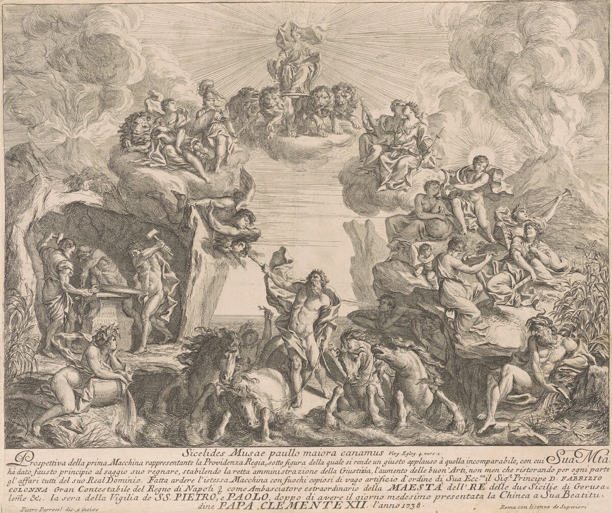 The Prima Macchina for the Chinea of 1738: Allegory of Regal Providence by Pierre Parrocel