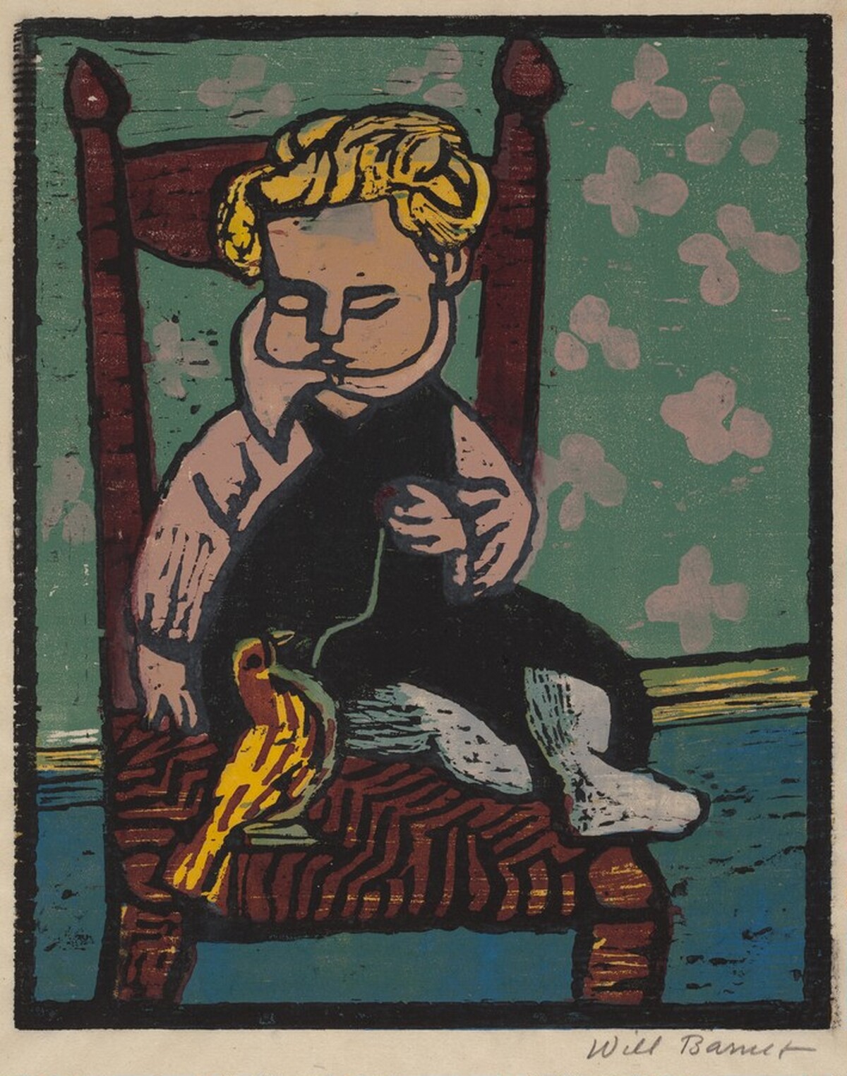 Peter and Toy Bird (Peter on Chair) by Will Barnet