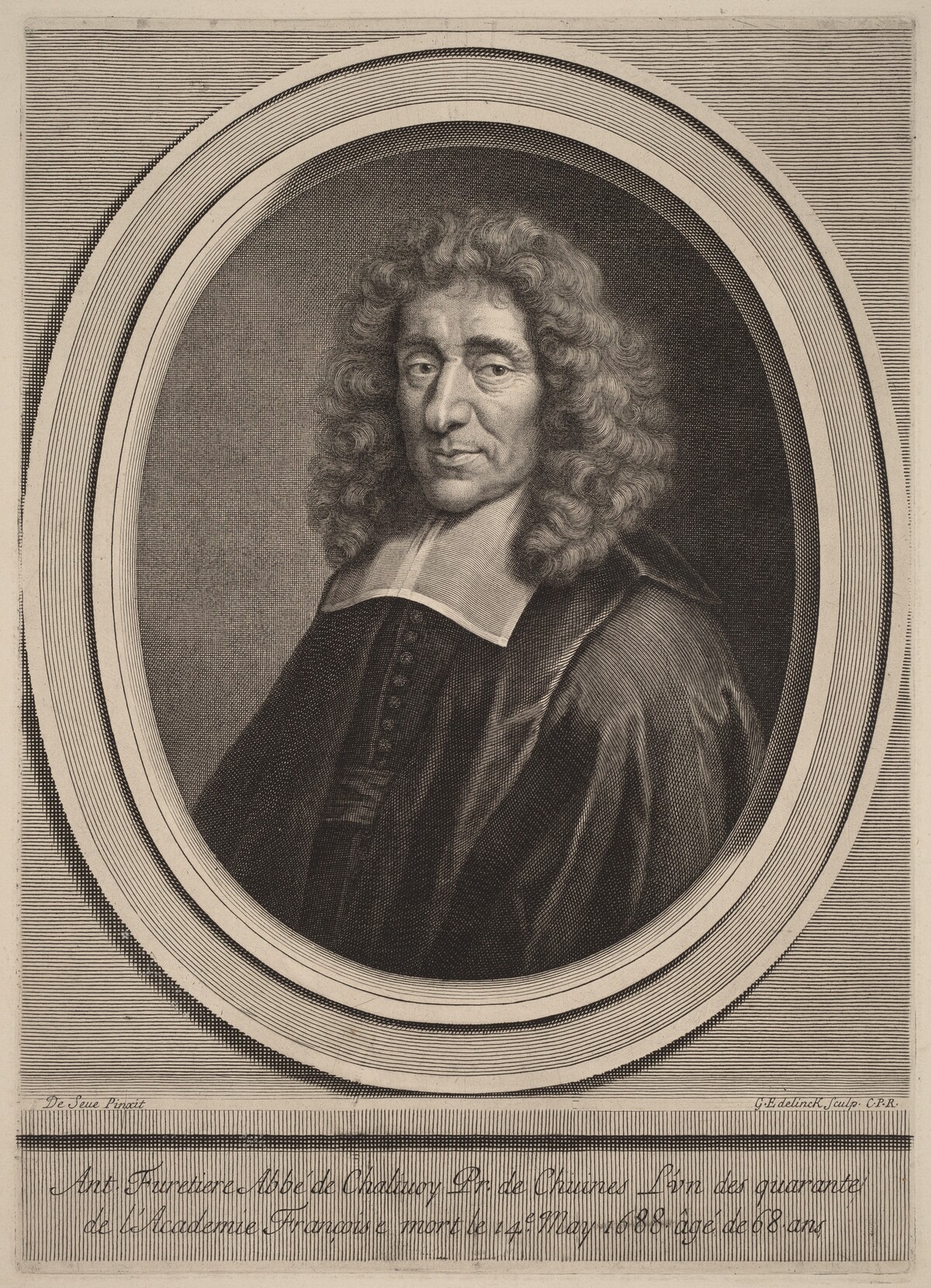 Antoine Furetiere by Gerard Edelinck after Gilbert de Seve