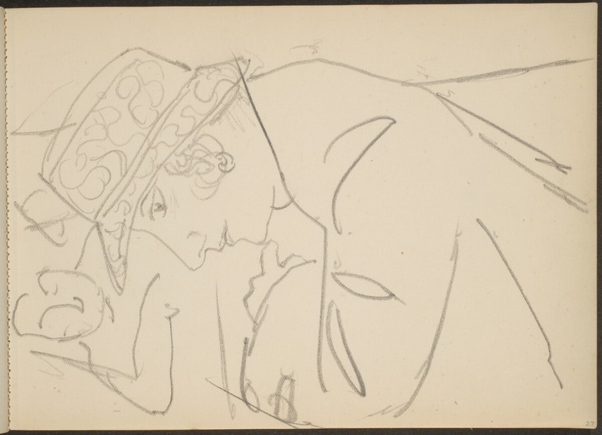 weibliche Bildnisstudie im Profil (Woman in Profile) [p. 27] by Max Beckmann