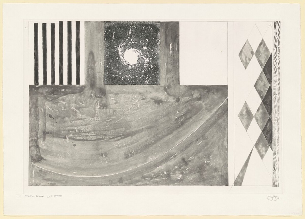 Untitled (Embassies) [trial proof of 2nd state] by Jasper Johns
