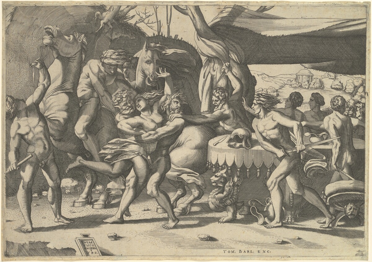 Battle of the Lapiths and Centaurs by Enea Vico, after Rosso Fiorentino