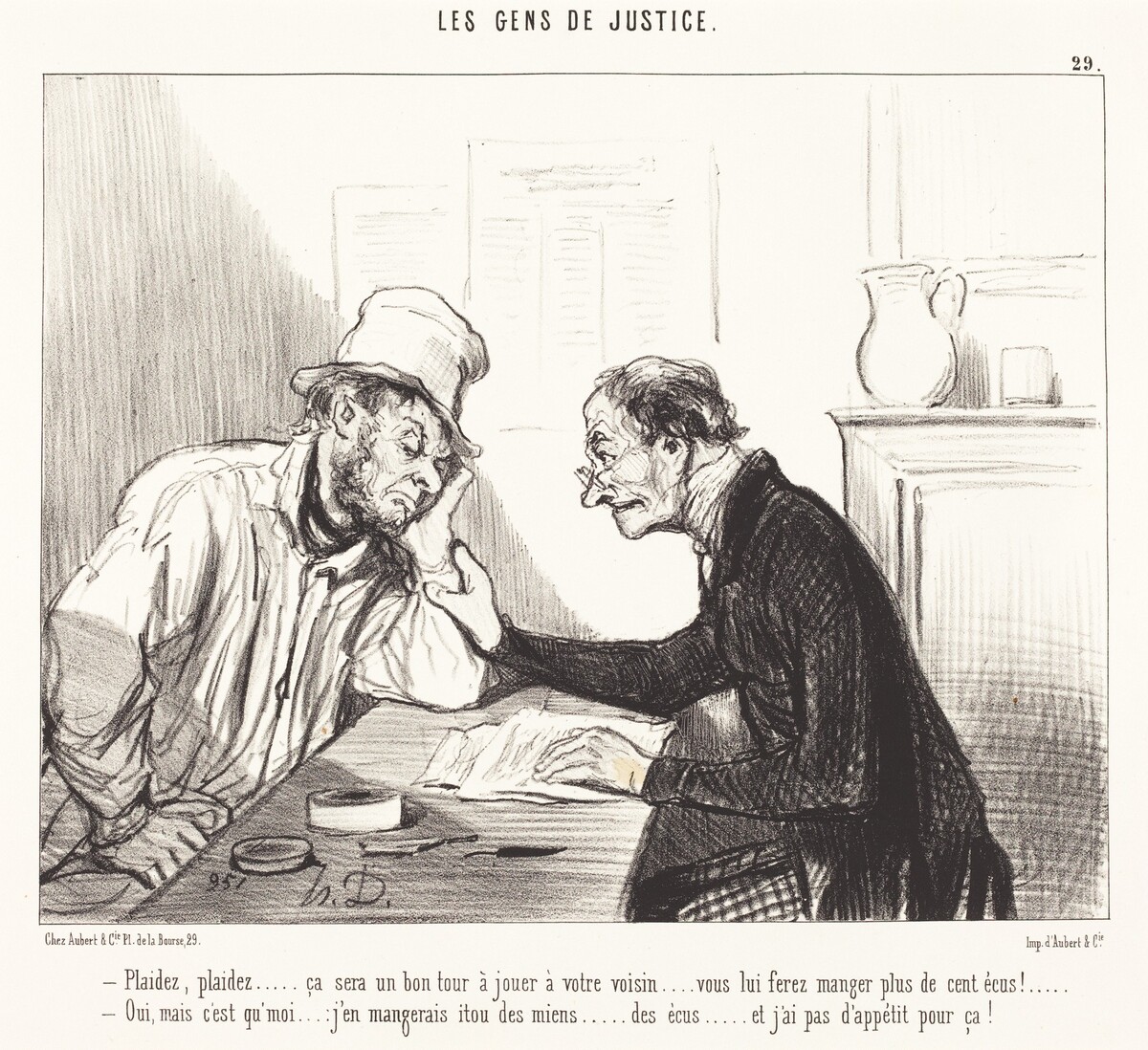 Plaidez... ça sera un bon tour a jouer... by Honoré Daumier