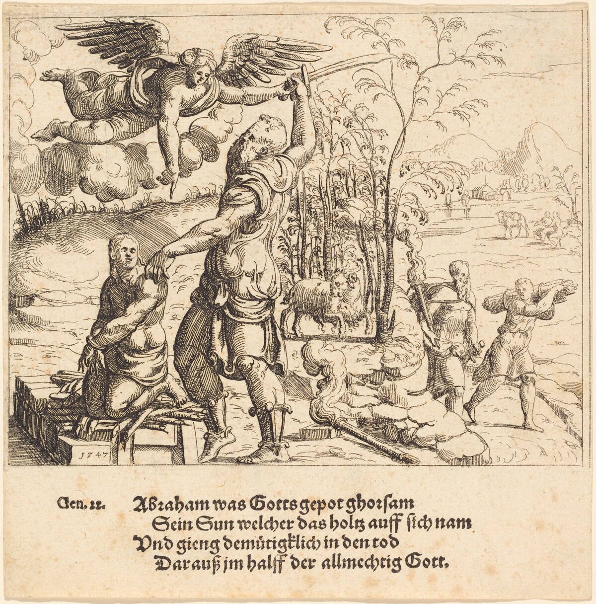 The Sacrifice of Isaac by Augustin Hirschvogel