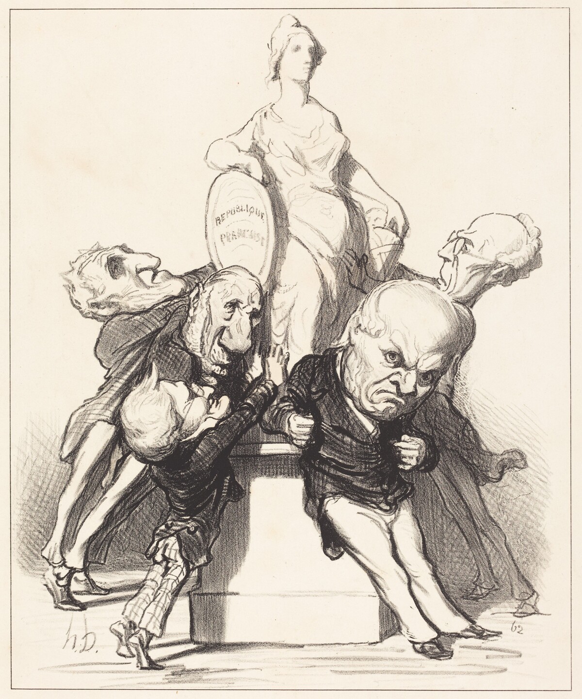 Ils prétendent qu'ils la soutiennent by Honoré Daumier