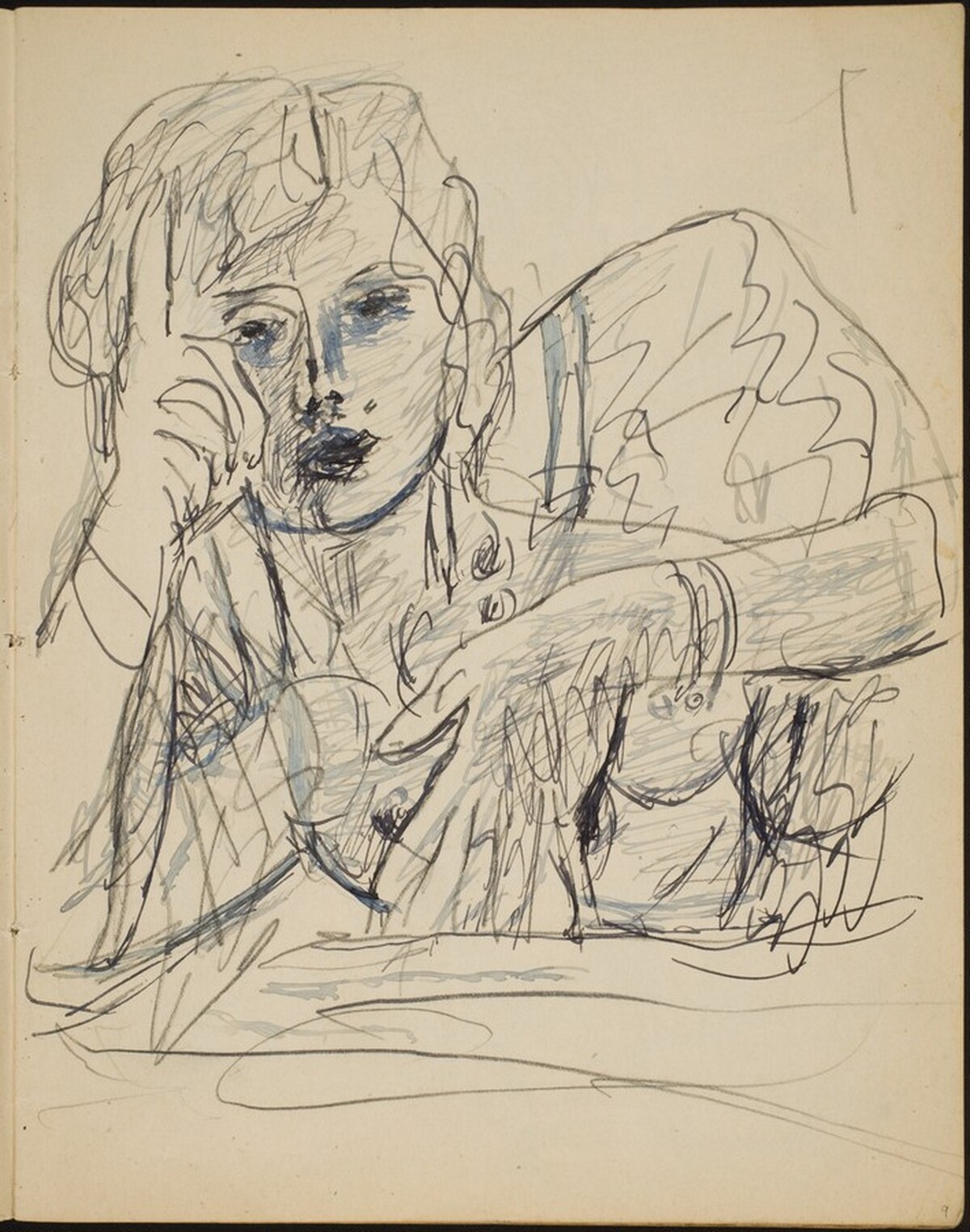 Liegende Frau in Halbfigur (Half Length Reclining Woman) [p. 9] by Max Beckmann