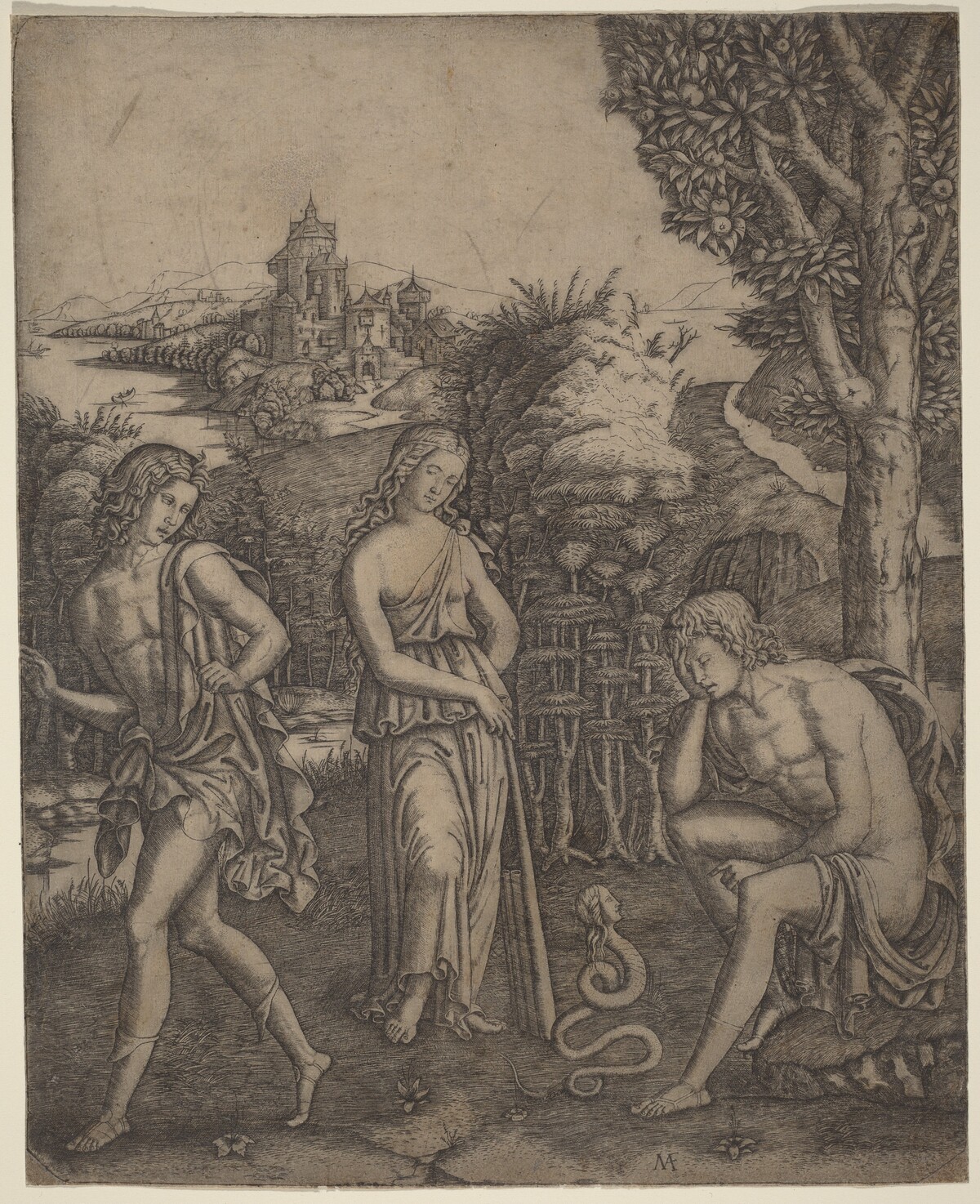 Serpent Speaking to a Young Man by Marcantonio Raimondi