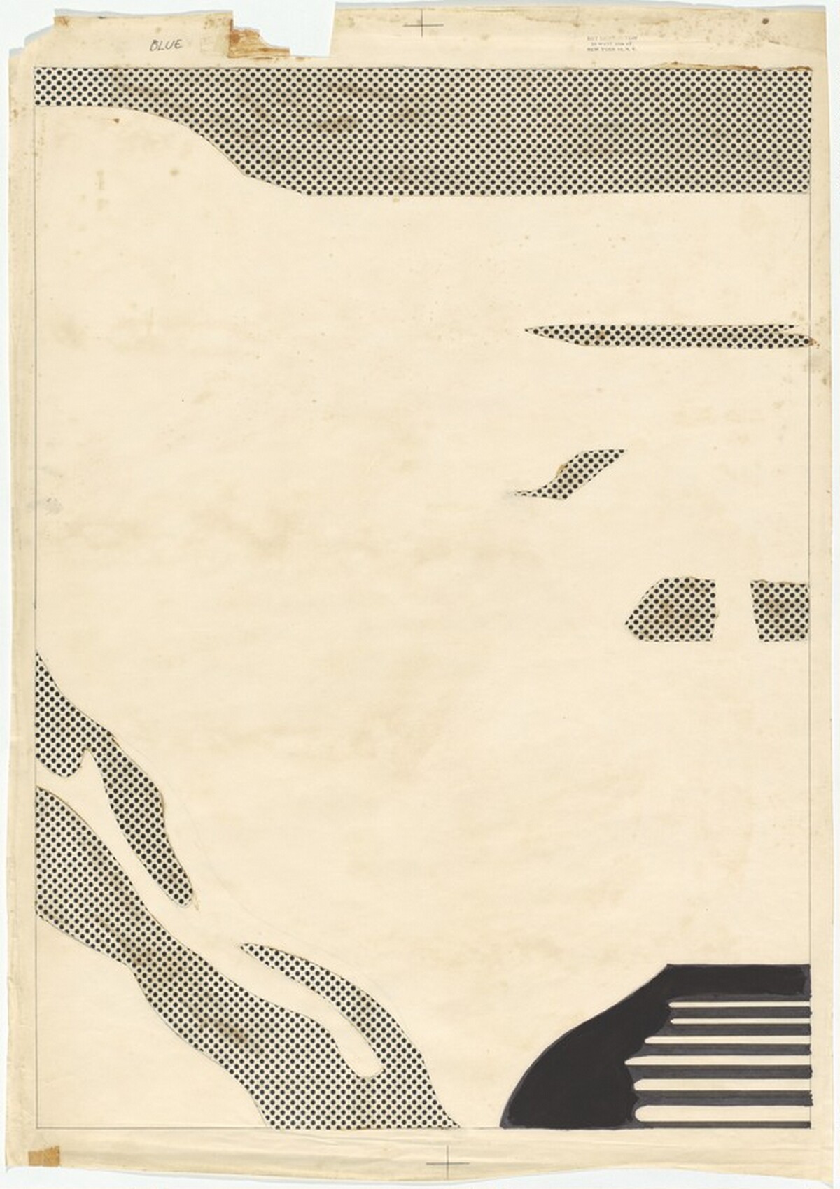 Shipboard Girl: Separation Drawing for Blue by Roy Lichtenstein