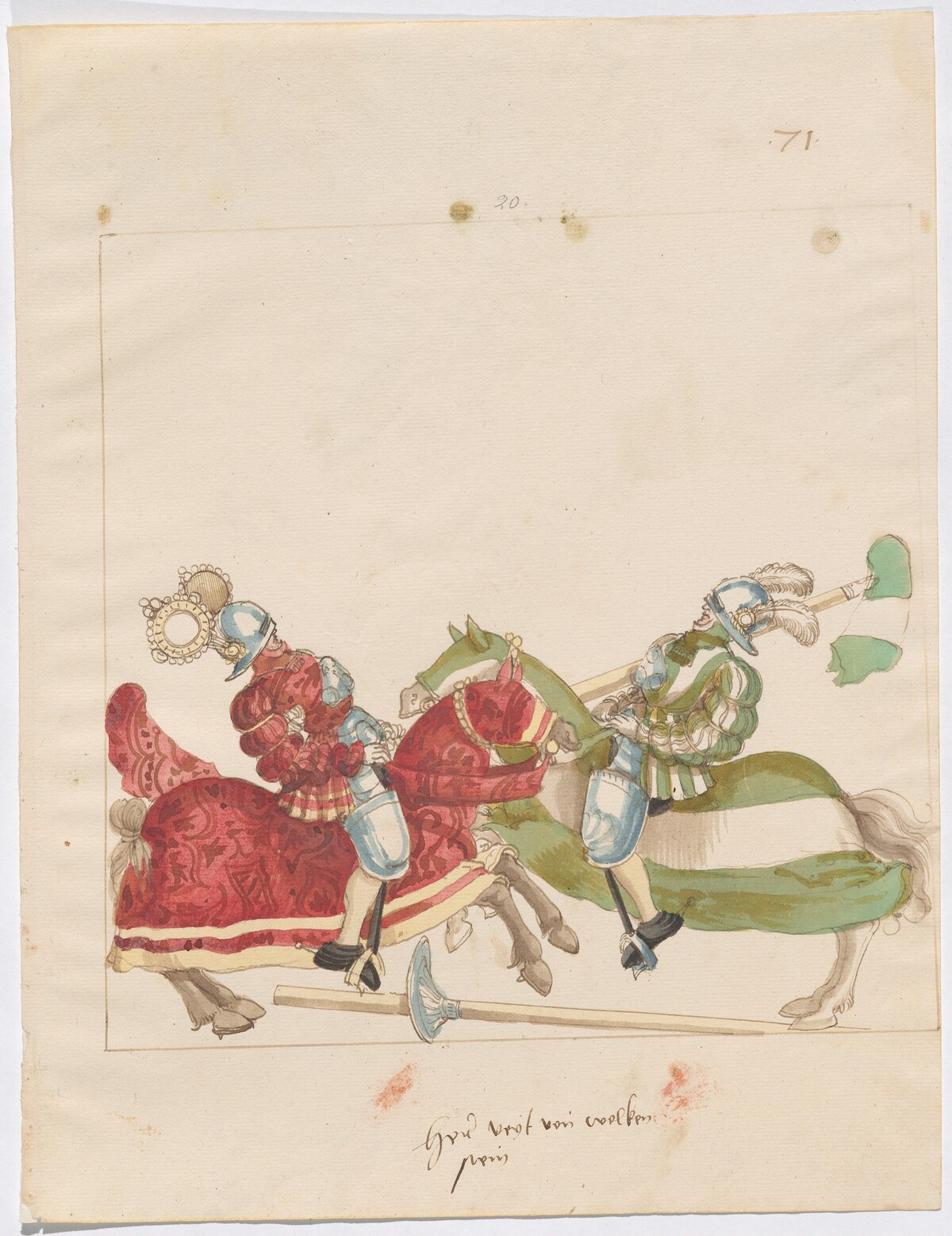Mock Joust of War with Flying Shields by German 16th Century