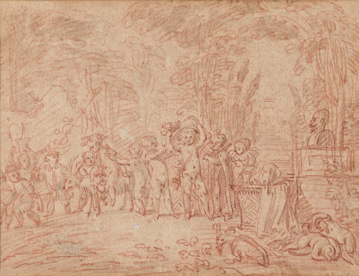 Children Parodying a Triumph of Bacchus by Antoine Watteau