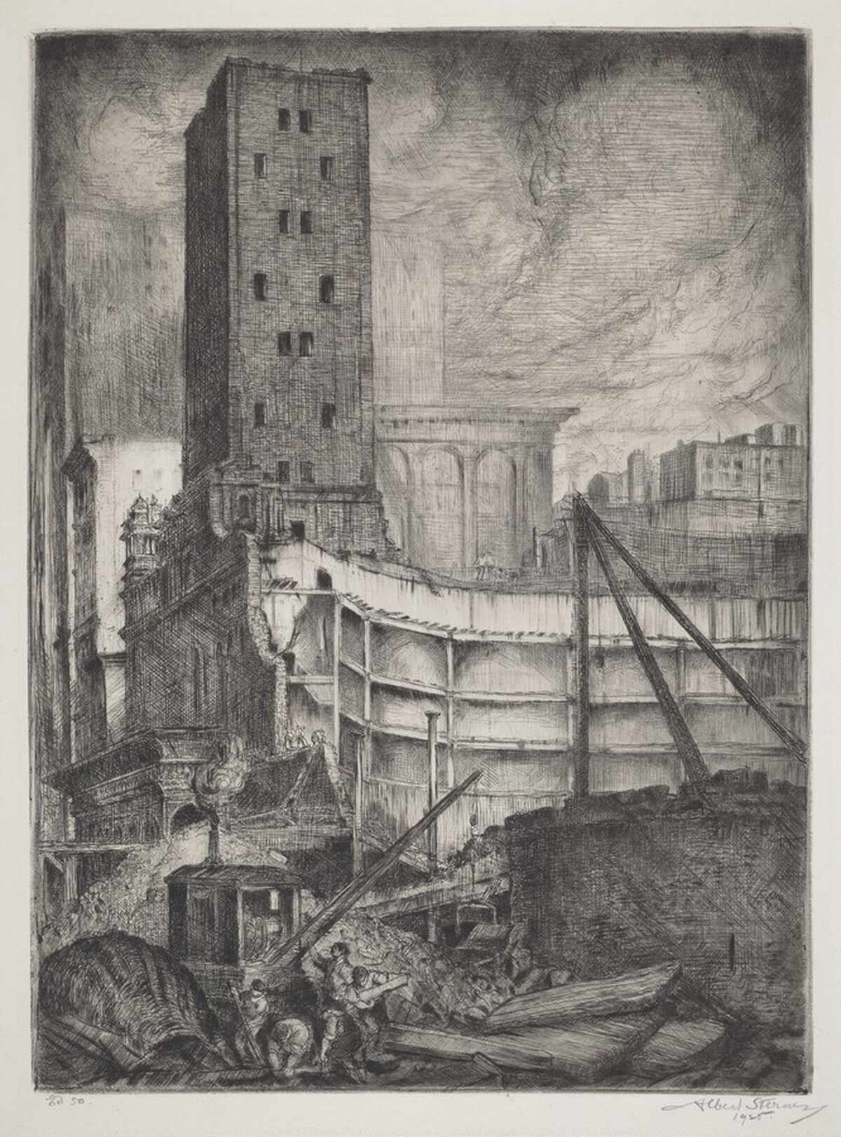 Demolition of the Madison Square by Albert Edward Sterner