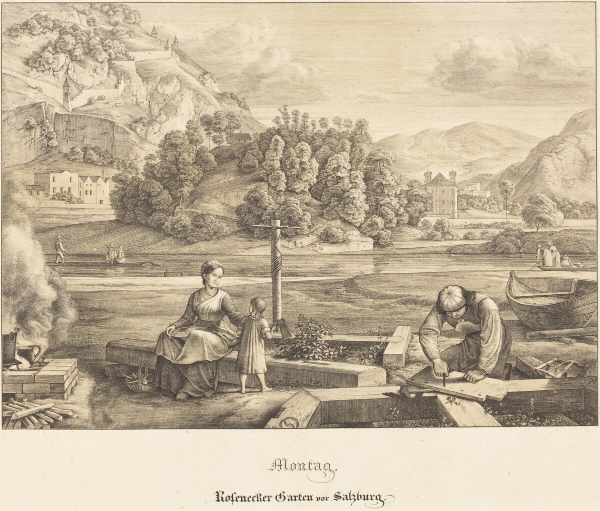Montag - Rosenecker Garten vor Salzburg (Monday - Rosenecker Garden near Salzburg) by Ferdinand Olivier