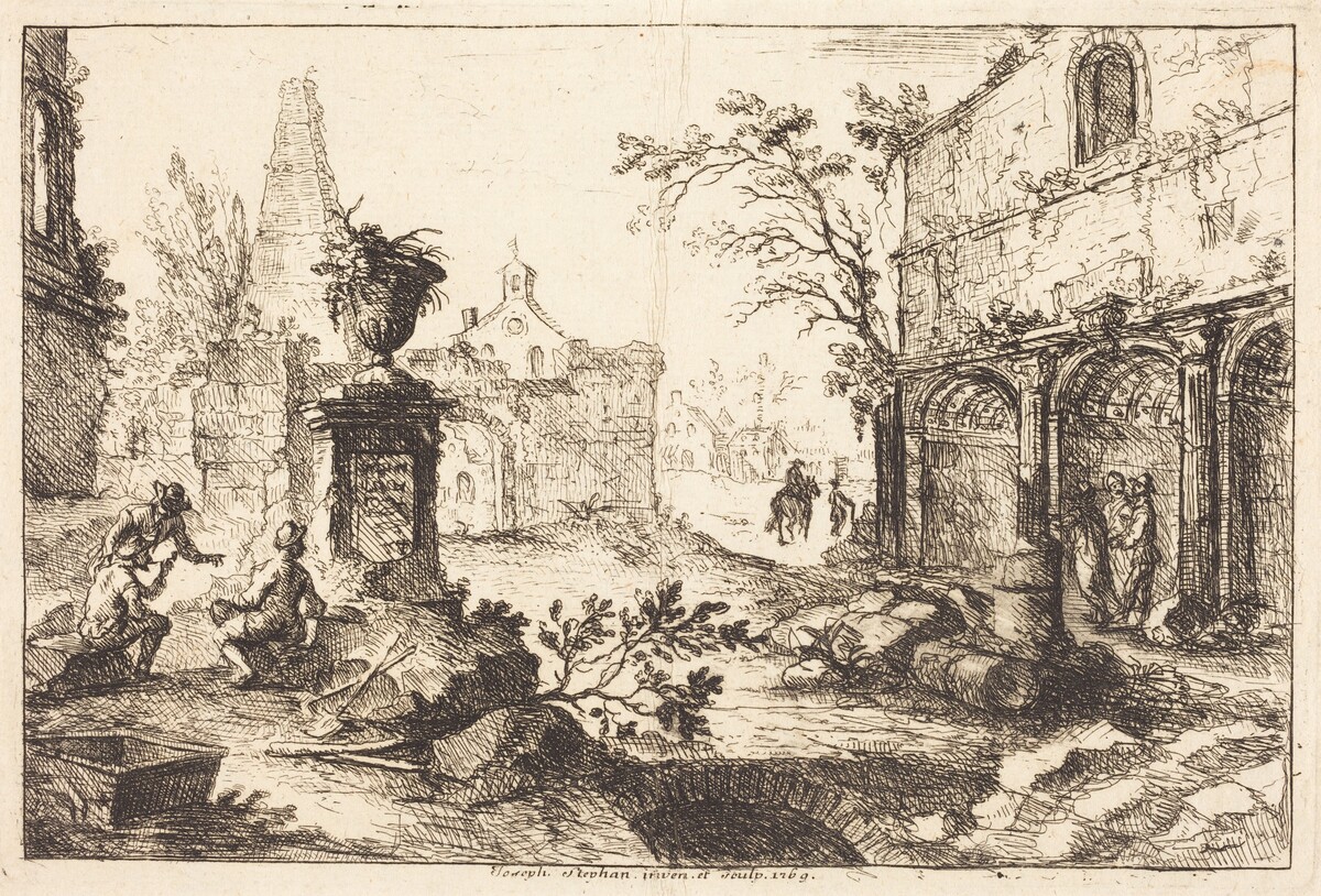 Architectural Fantasy with Roman Ruins by Joseph Stephan
