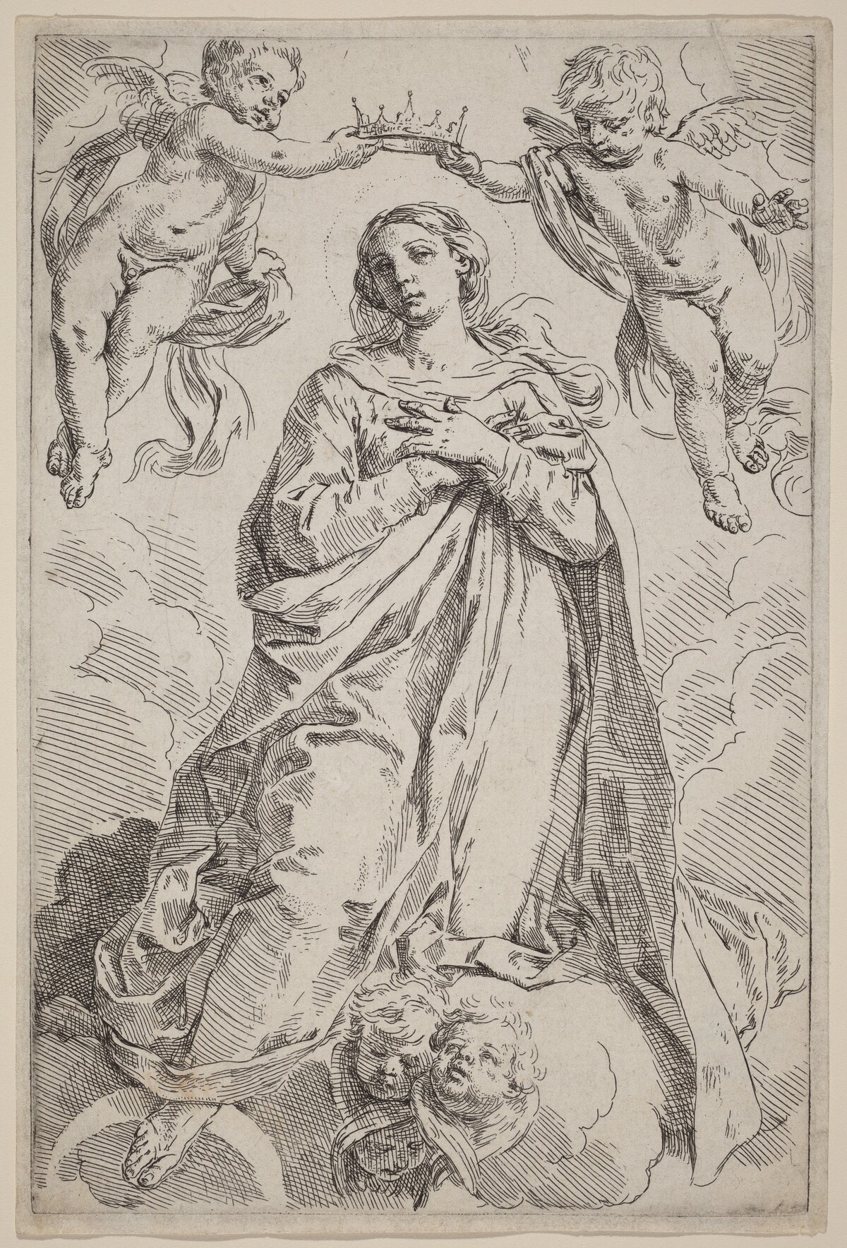 The Coronation of the Virgin by Simone Cantarini