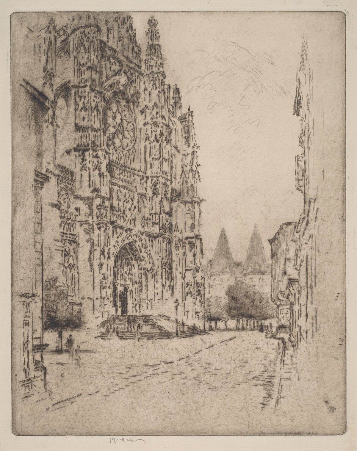 Towers of the Bishop's Palace, Beauvais by Joseph Pennell