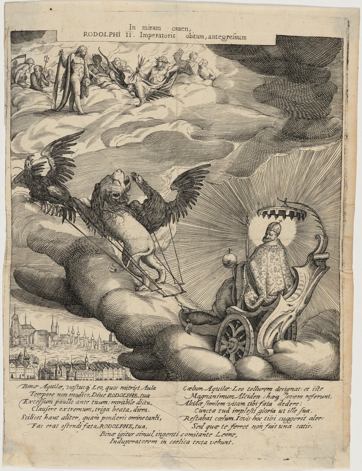 Rudolph II in Chariot Drawn by Lion and Eagle by Unknown Artist