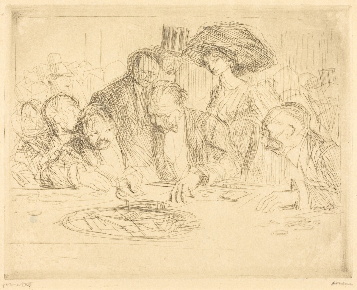 A la table de jeu (2e planche) (At the Gambling Table) (second plate) by Jean-Louis Forain