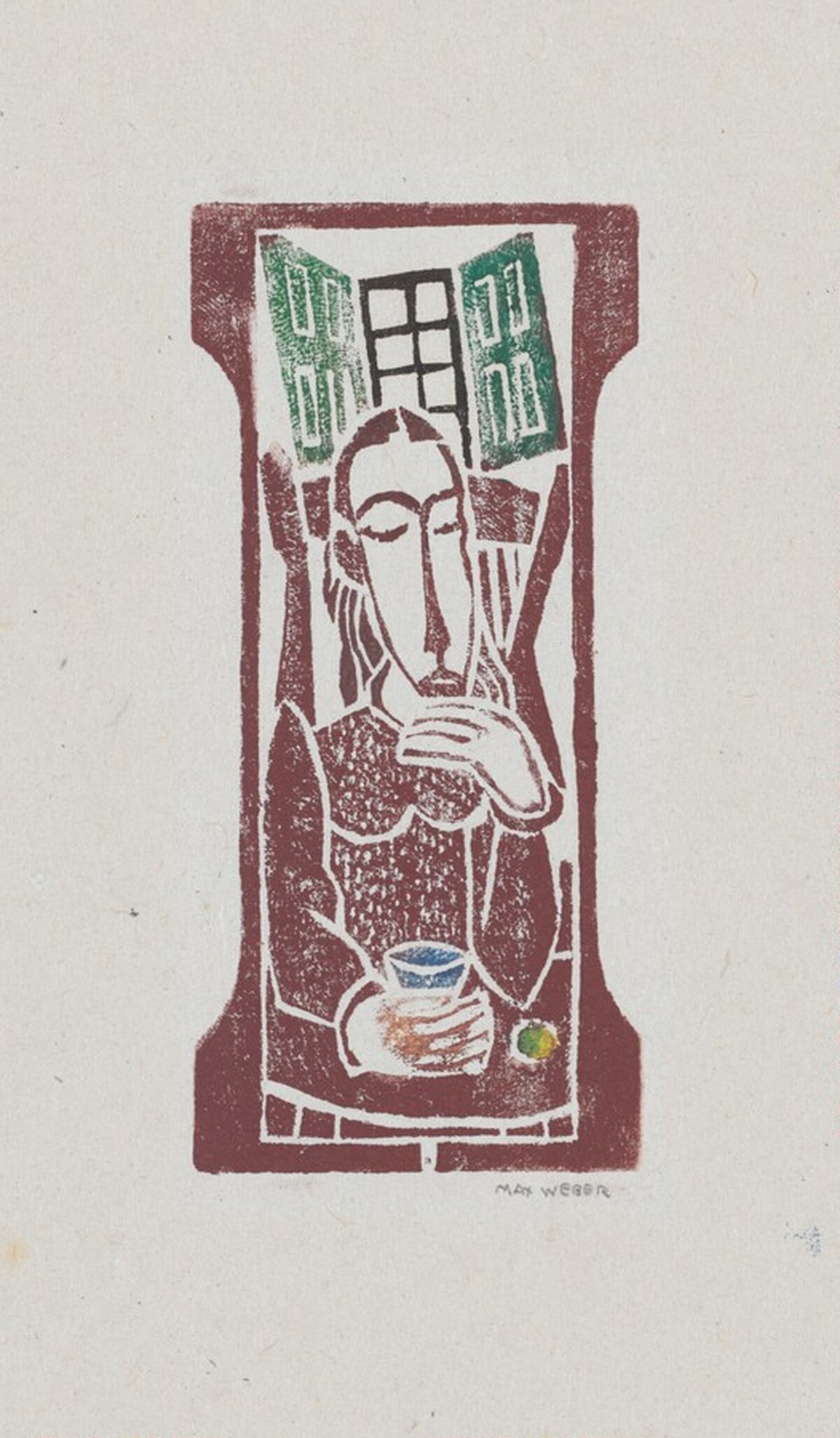 Woman Seated at Table by Max Weber