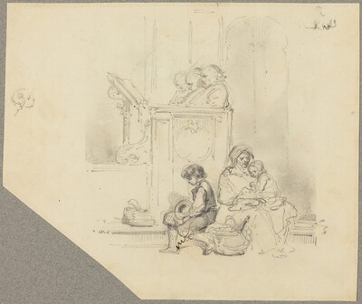 Figures at a Church Service