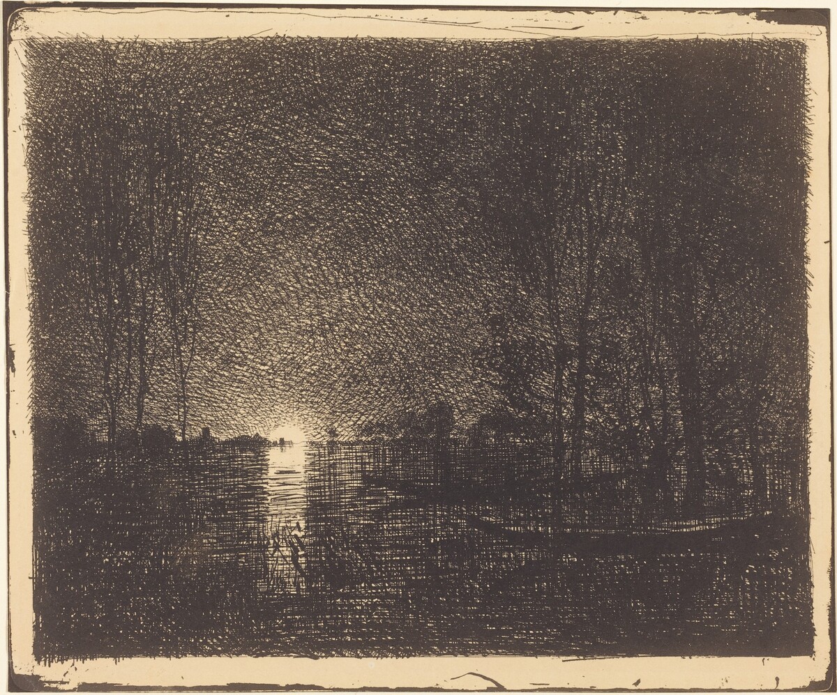 Moonlit Landscape by Charles-François Daubigny