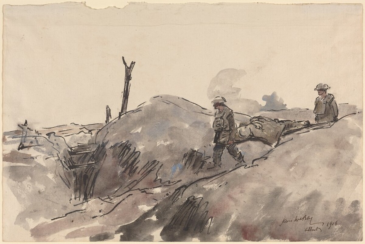 Stretcher Bearers, Somme by James McBey
