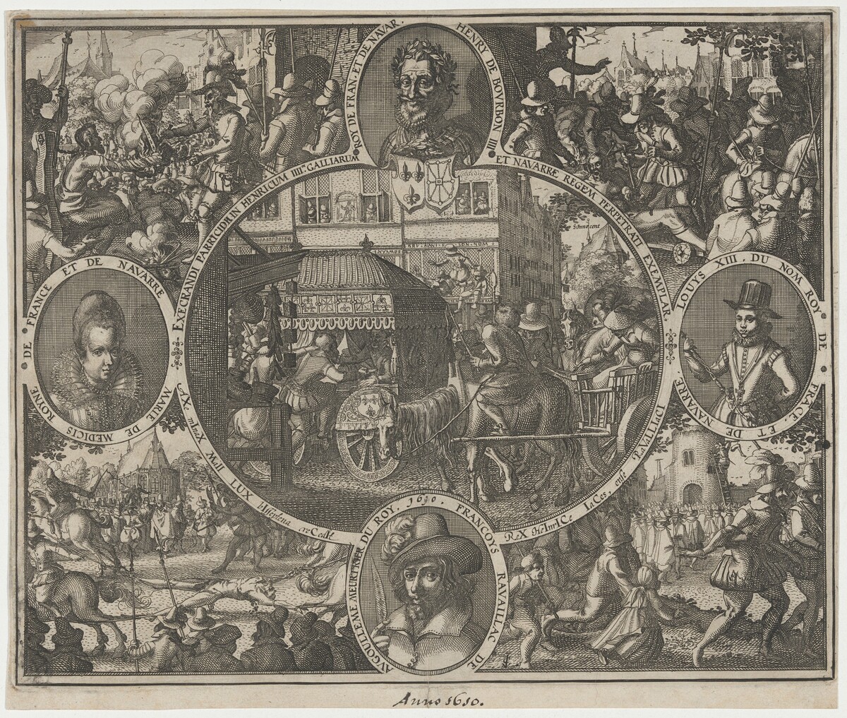 Murder of King Henry IV of France and the Execution of Francois Ravaillac by Claes Jansz Visscher