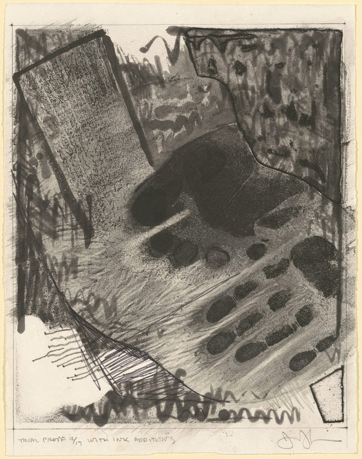HandFootSockFloor [trial proof 12] by Jasper Johns