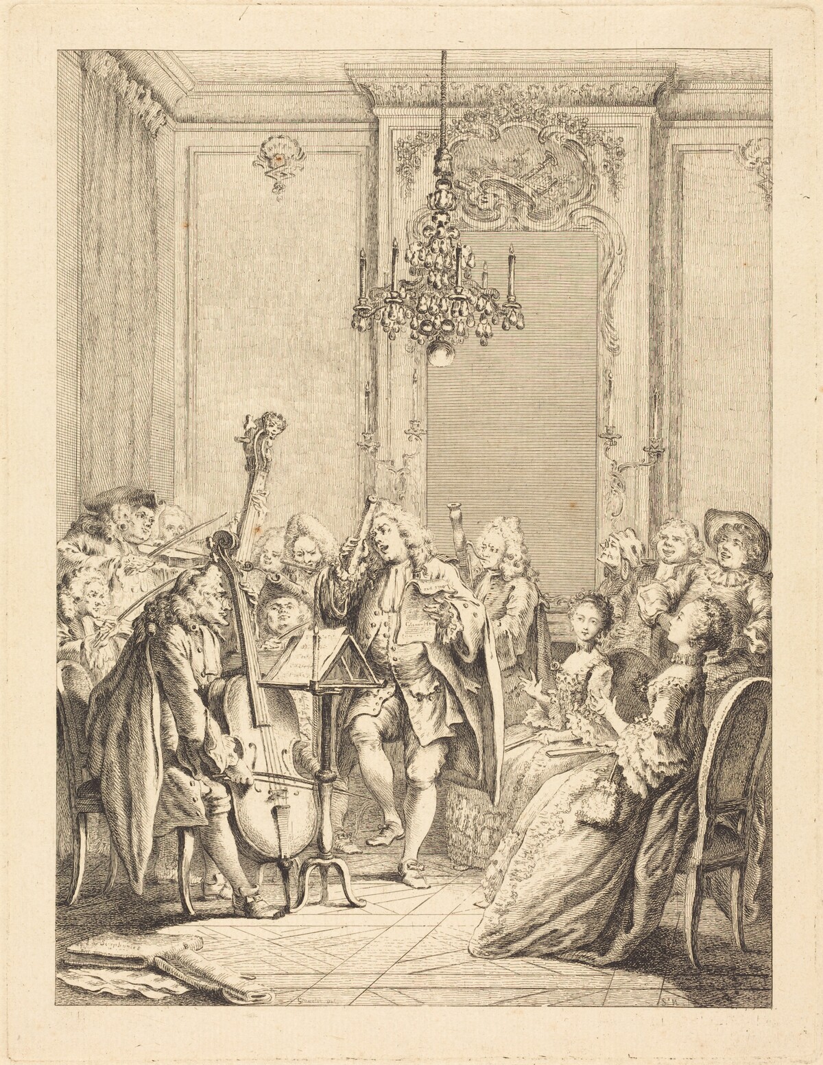 Le concert by Jean-Claude-Richard, Abbé de Saint-Non after Hubert François Gravelot