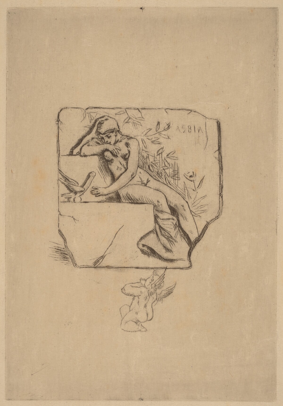 The Sparrow of Lesbie (Le moineau de Lesbie) by Félicien Rops
