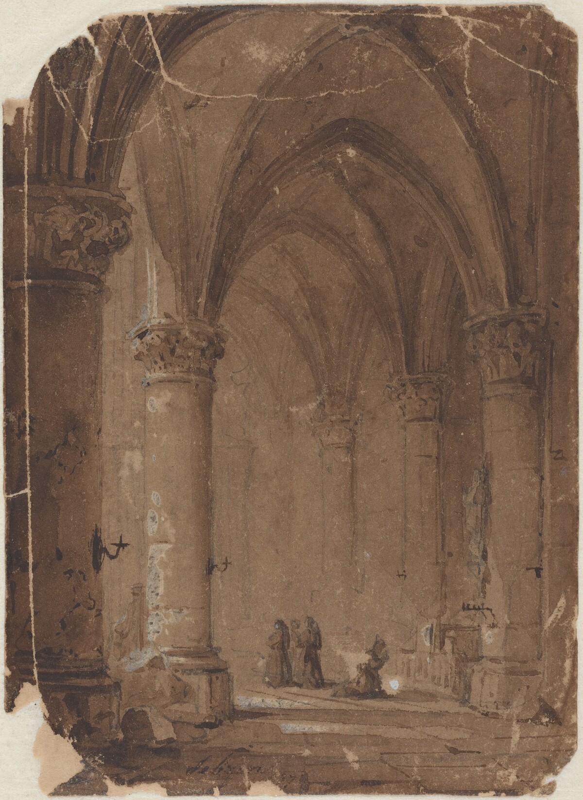 Monks in a Cathedral by Jean-Baptiste-Pierre Le Brun