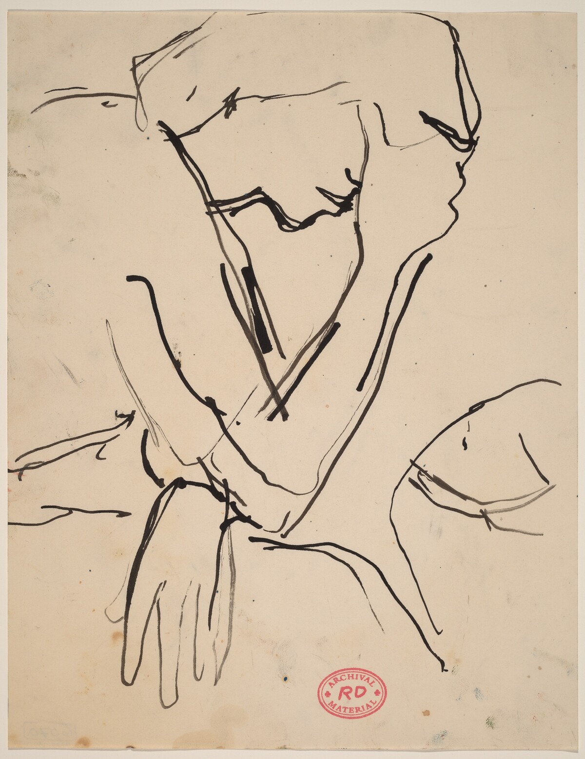 Untitled [figure leaning head in hand] by Richard Diebenkorn