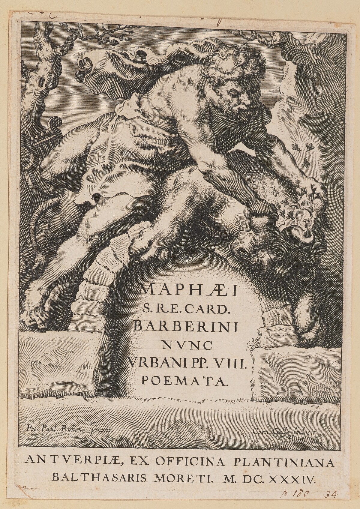 Title Page for Maffeo Barbarini, Poemata by Cornelis Galle I after Sir Peter Paul Rubens