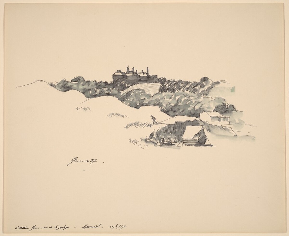 Grey House, from the Beach, Ipswich by Donald Carlisle Greason