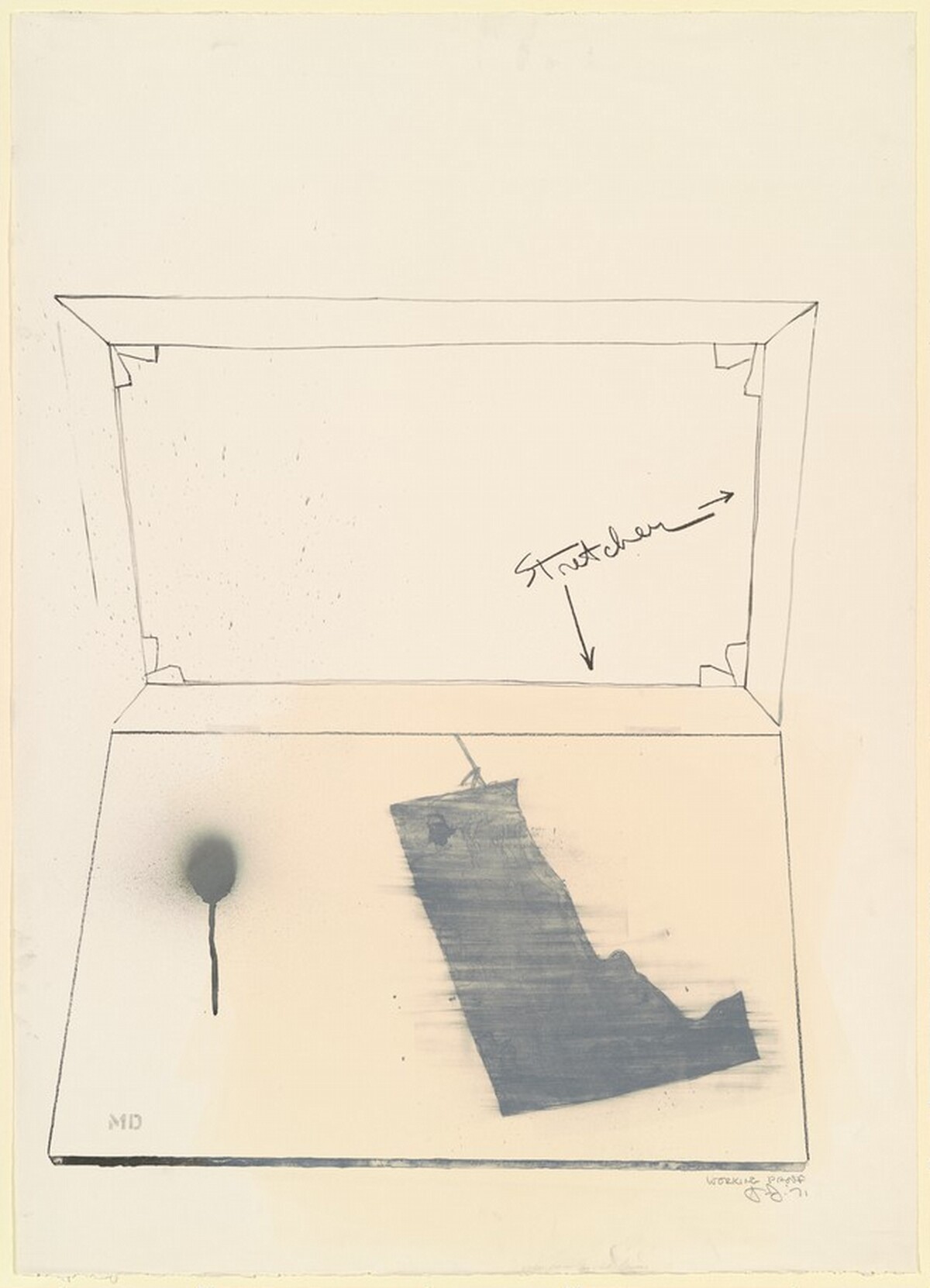 Hinged Canvas [working proof] by Jasper Johns