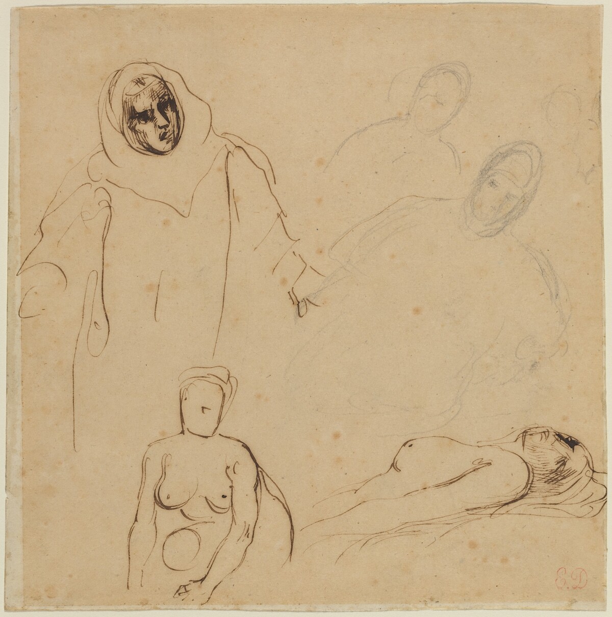 Studies for Christopher Columbus by Eugène Delacroix