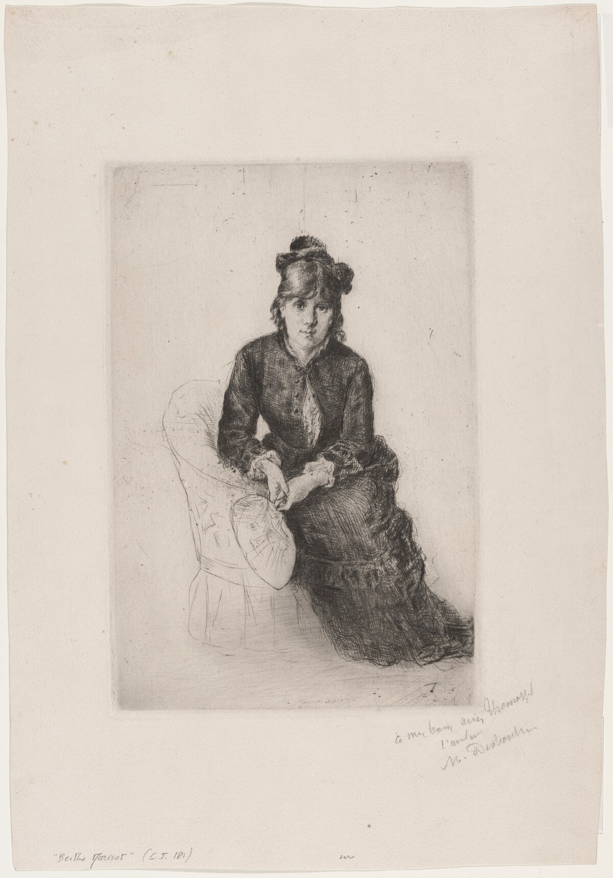 Portrait of Berthe Morisot by Marcellin-Gilbert Desboutin